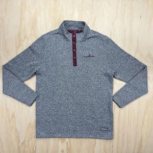 Swannies Sweater Mens Large Long Sleeve Fleece Golf Pullover Lined Heather Gray